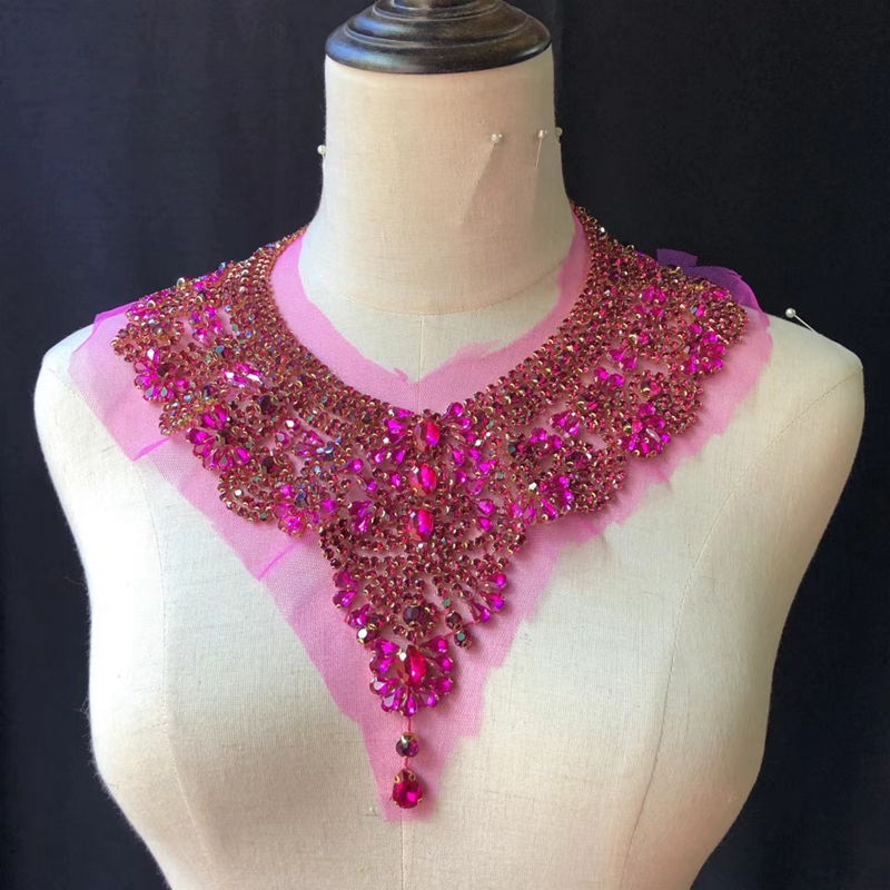 Pink crystal collar