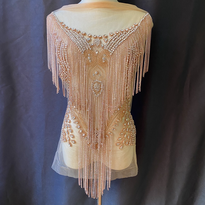 Crystal Fringe Applique for bridal