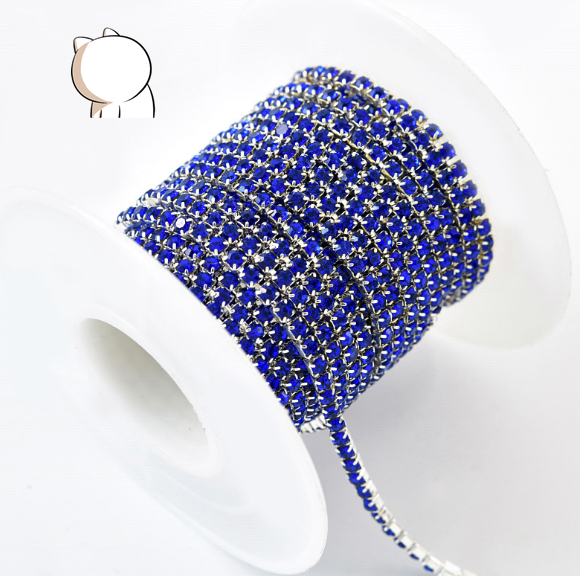 Royal Blue Crystal trimmings for couture