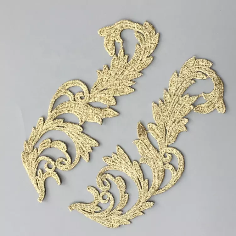 Silver Gold Embroidery Costume Patches