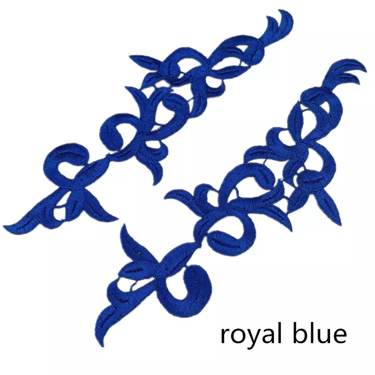 Royal Blue Embroidery Patches for Dress design